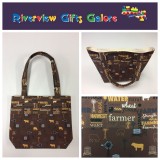 Medium Tote Bag - Farmers Fighting Spirit - Words and Animals Medium Tote Bag - Farmers Fighting Spirit - Words and Animals